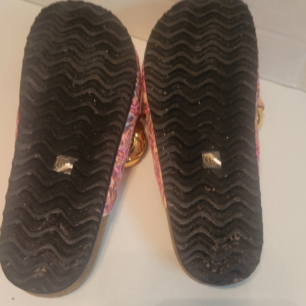 New Cape Robbin Colinda Pink Leopard Slip On Big Buckle Gold Slide Mule Sandal - Picture 9 of 10